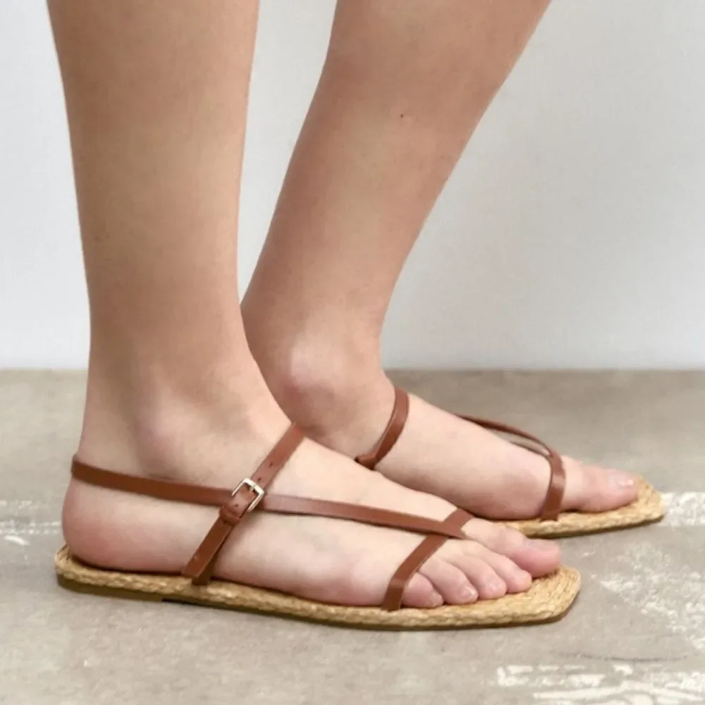 NWT Zara Leather Strap Flat Sandals - Picture 6 of 11